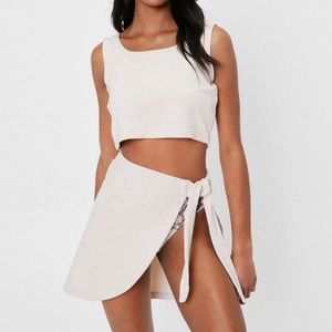 Nasty Gal Towelling Cover Up Top And Mini Skirt Set - NWT